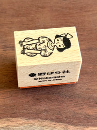 [Nobarasha] Girl Bowing Hanko rubber stamp