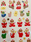 [Active] Christmas Santa Bears sticker sheet