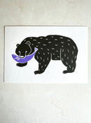 [Mizushima] Wood Carved Bear Folk Toy postcard