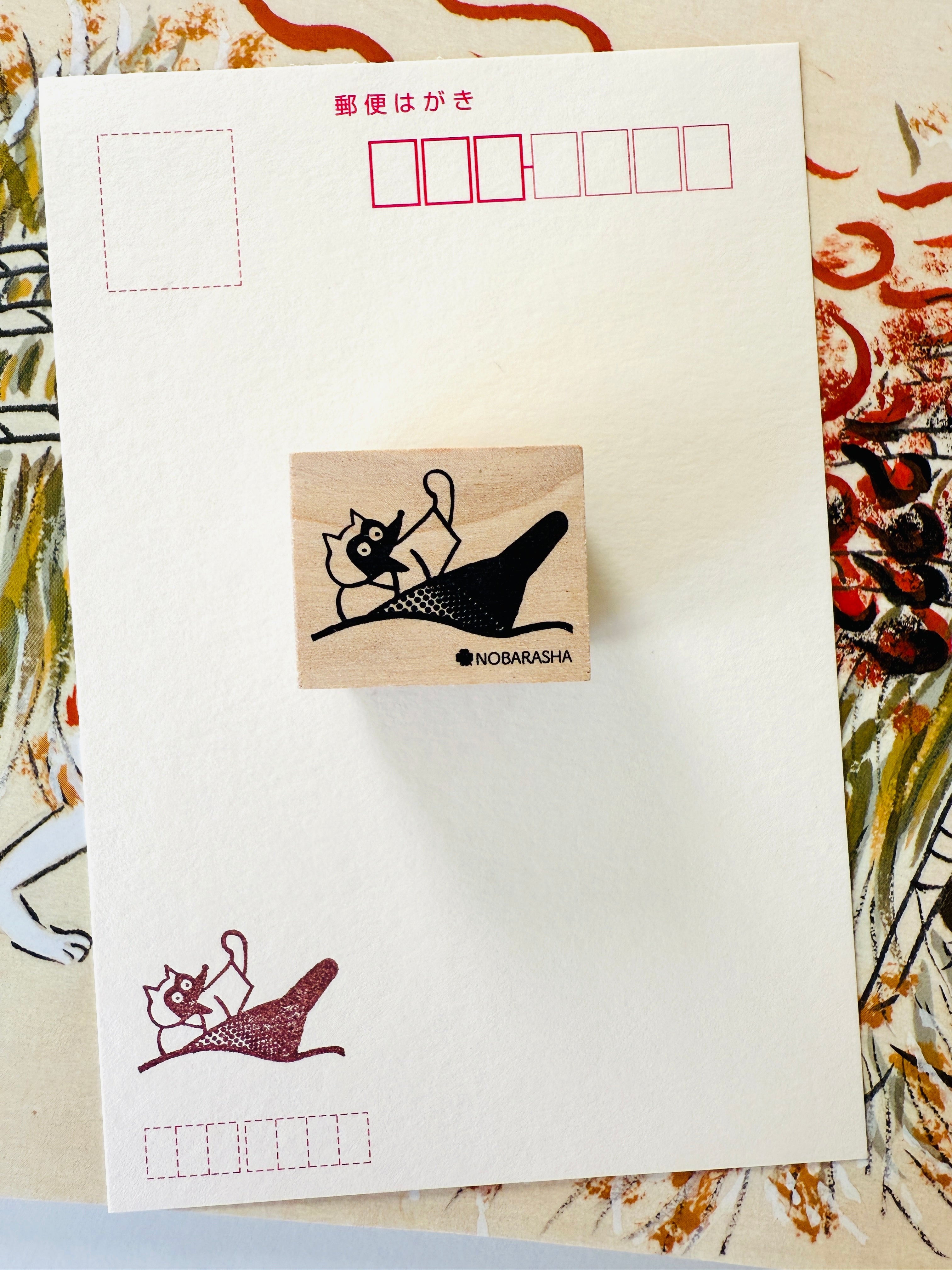 [Nobarasha] Sinking Tanuki (Kachi Kachi Yama) Hanko rubber stamp