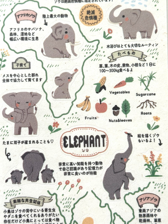 [SEAL-DO] Shinzi Katoh x Zoo Idol Collection: Elephant sticker sheet