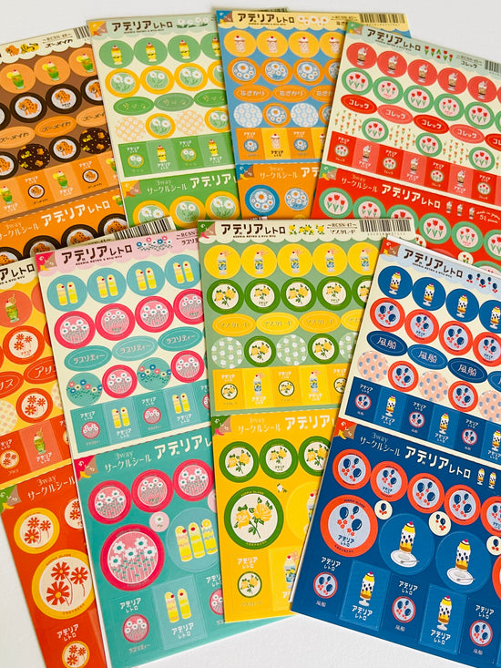 [Ryu-Ryu] Aderia Retro Glassware collaboration sticker sheet