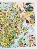 [Nobarasha] Retro Picture Map Jumbo postcard • Kinki (1956)
