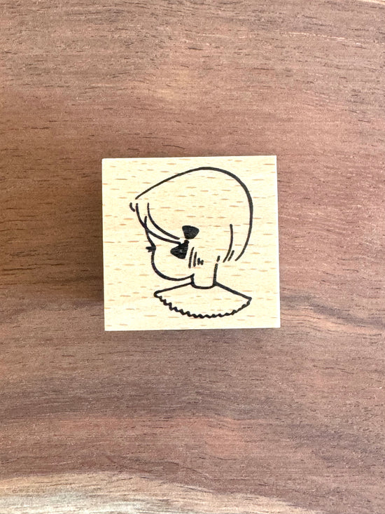 [Nobarasha] Girl & Ribbon Hanko rubber stamp