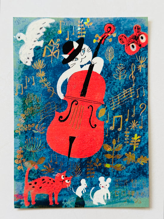 [SEAL-DO] Shinzi Katoh x Kenji Miyazawa: Magic Lantern Museum “Gauche the Cellist" • Sparkling postcard
