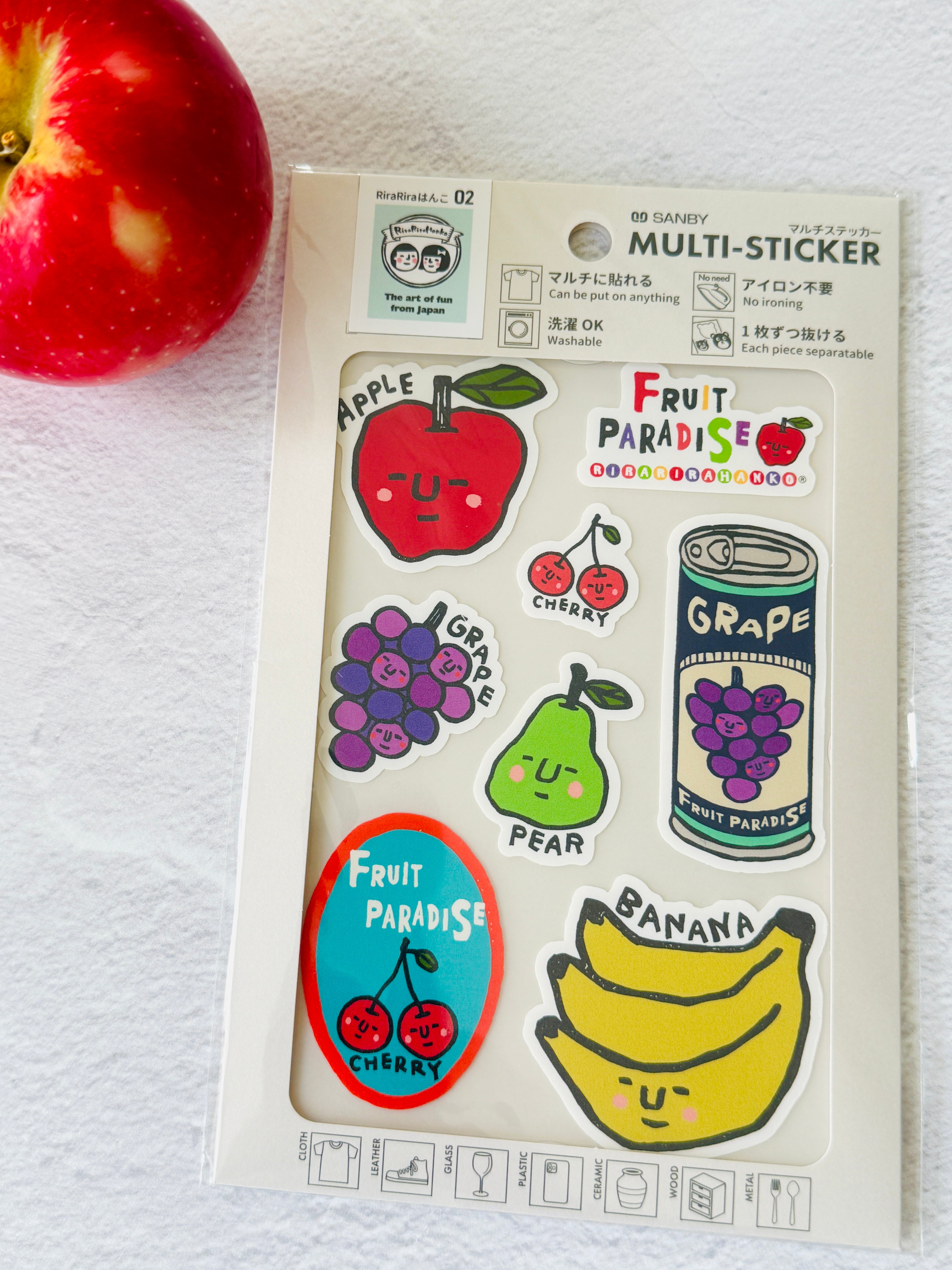 [RiraRira Hanko] Sanby x Fruit Paradise🍌🍎🍇🍐🍒Multi-Sticker