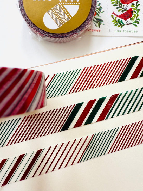 [mt] Merry Christmas Color Stripe slim washi tape