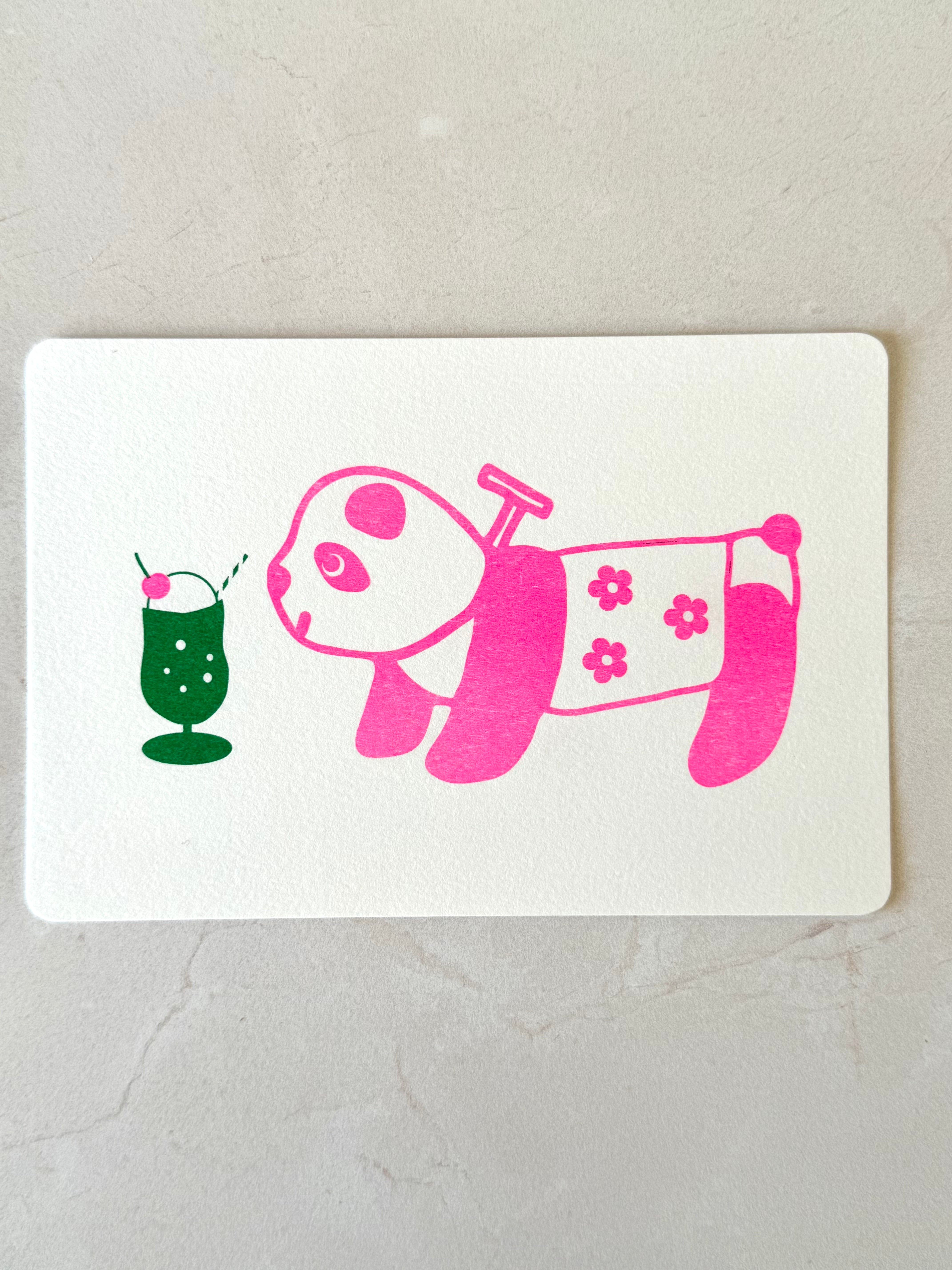 [Panda factory] Panda and Melon Soda postcard