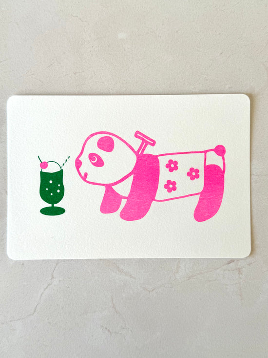 [Panda factory] Panda and Melon Soda postcard