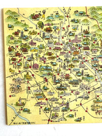 [Nobarasha] Retro Picture Map Jumbo postcard • Kyoto (1956)