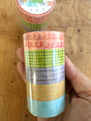 [Miki Tamura] SAIEN x Collage Moyou Patterns 5-Tier set washi tapes