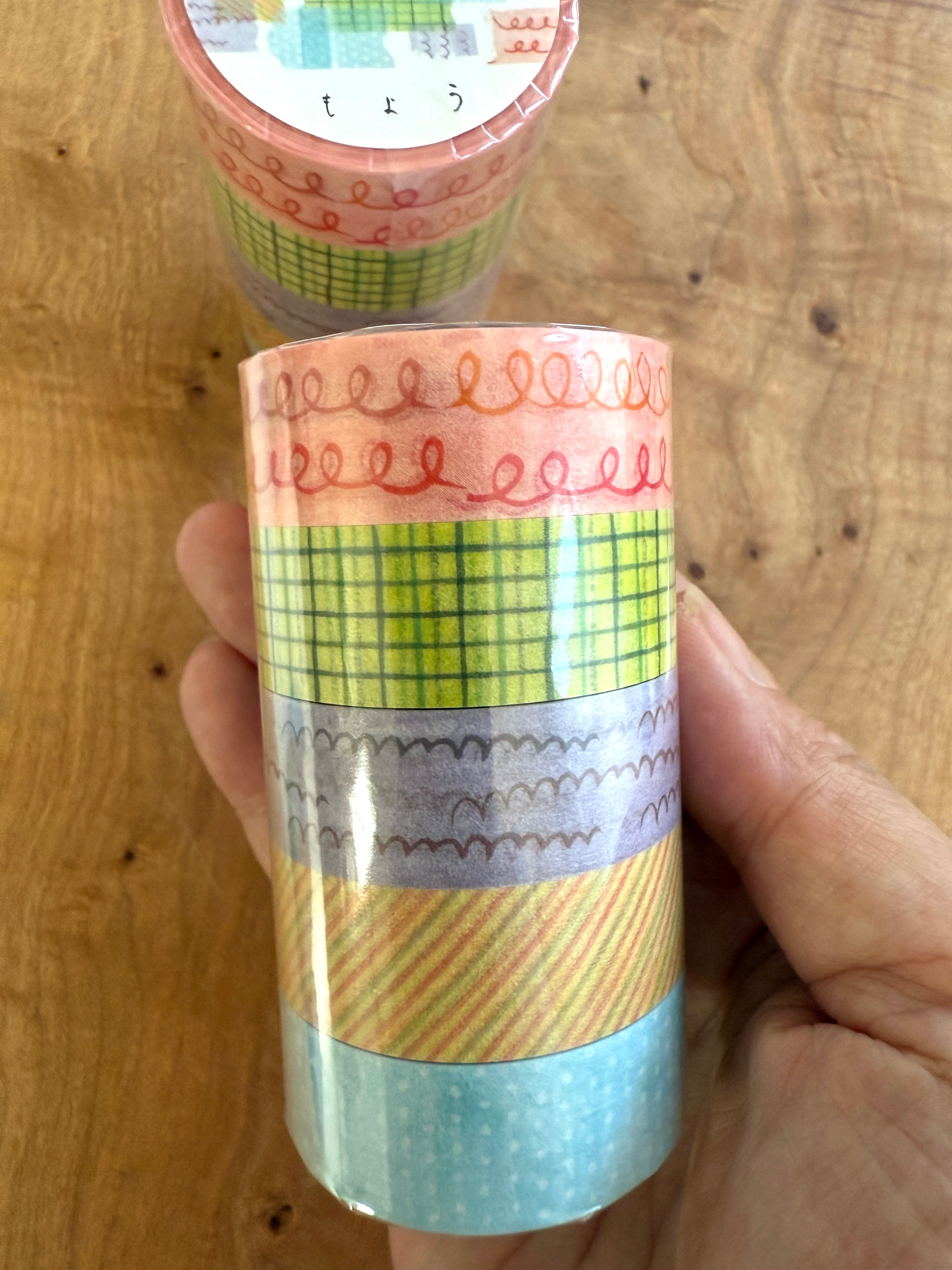 [Miki Tamura] SAIEN x Collage Moyou Patterns 5-Tier set washi tapes