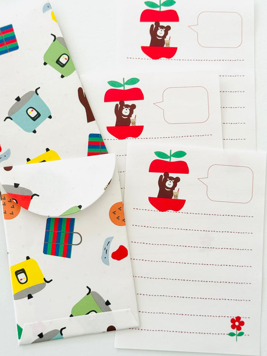 [Panda factory] Bear & Apple mini letter set