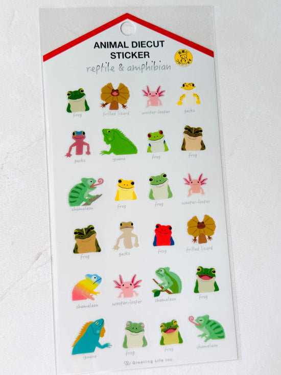 [Greeting Life] Reptiles & Amphibians removable sticker sheet