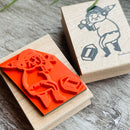 [RiraRira Hanko] Uncle Iwai Mr. Baseball rubber stamp
