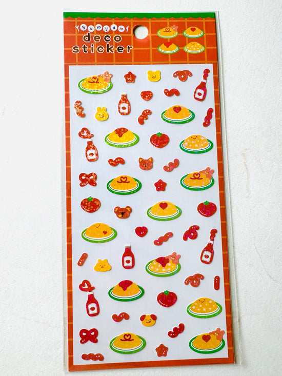 [World Craft] Omurice Yum Yum deco sticker sheet (last chance • no restock)