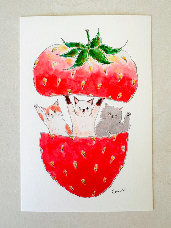[tocorocomugi] Strawberry Surprise postcard