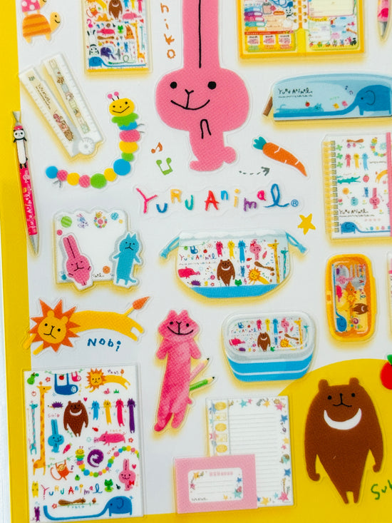 [MIND WAVE] Yuru Animals • Character Miniature School series sticker sheet