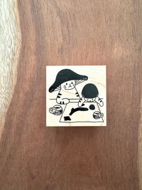 [Mushroom Cat] Crafting Time rubber stamp x 4legs