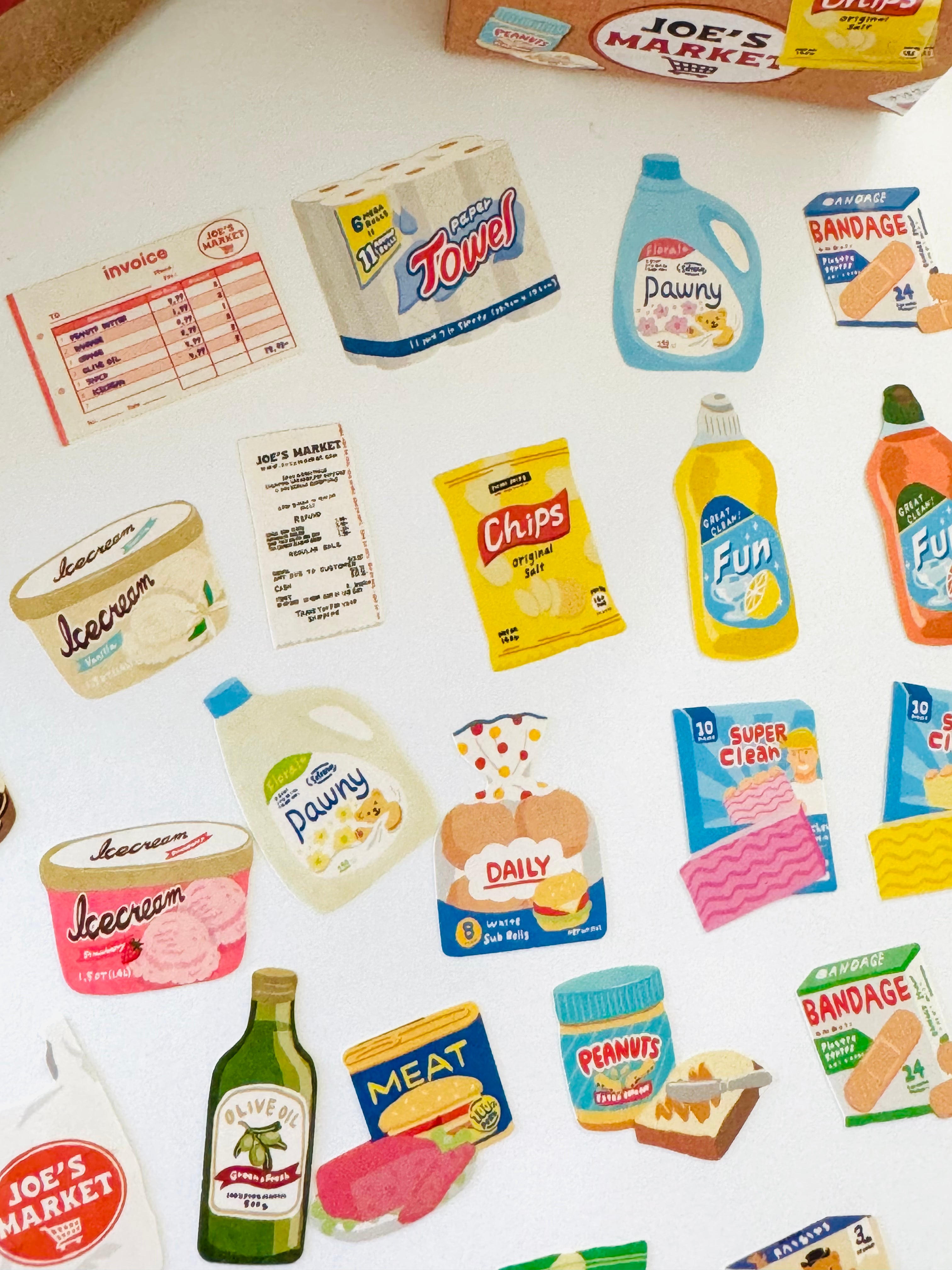 [Greeting Life] Joe's Market Grocery 🛒 Delivery Box flake stickers