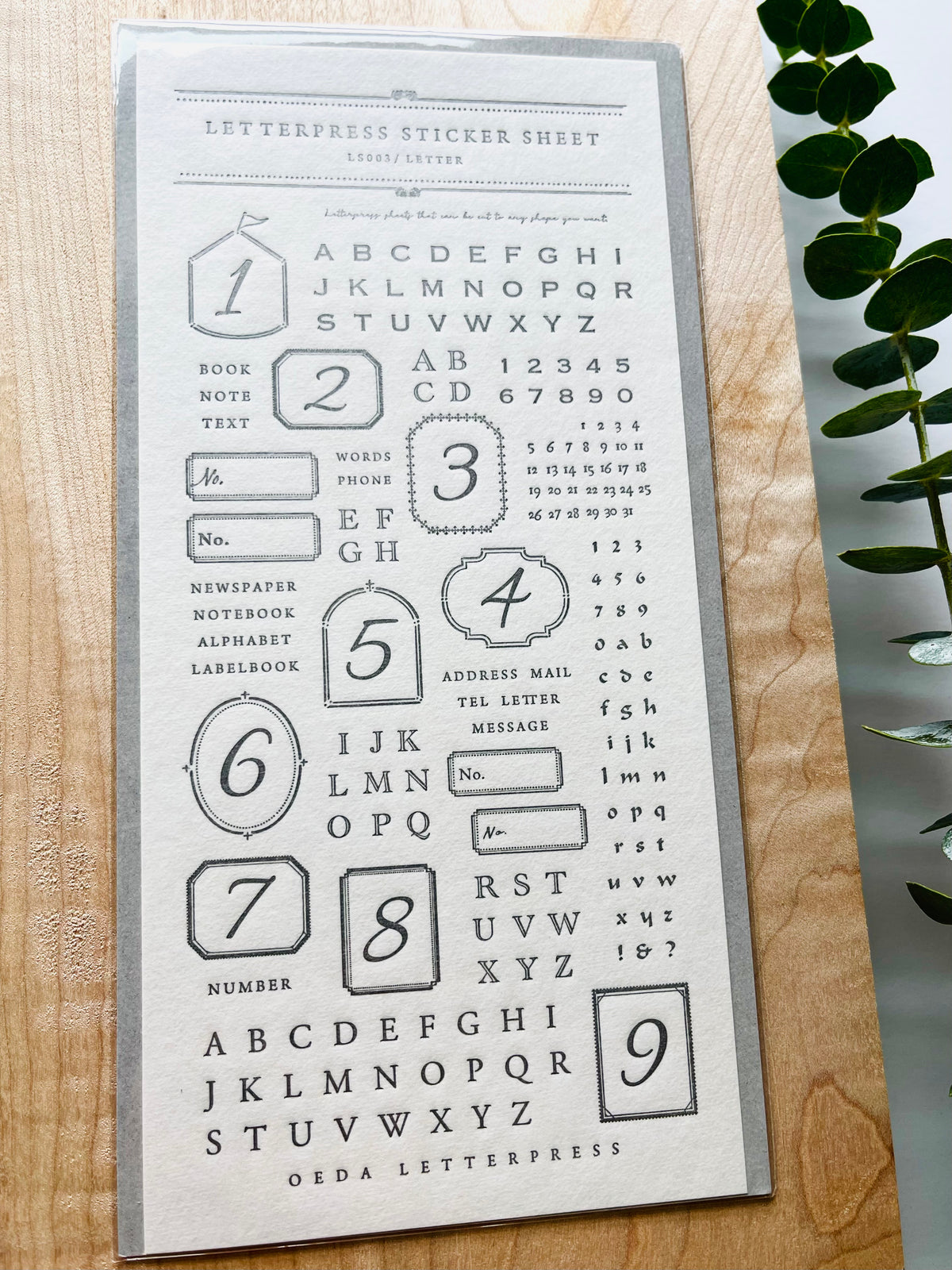 oeda letterpress: uncut numbers & alphabet