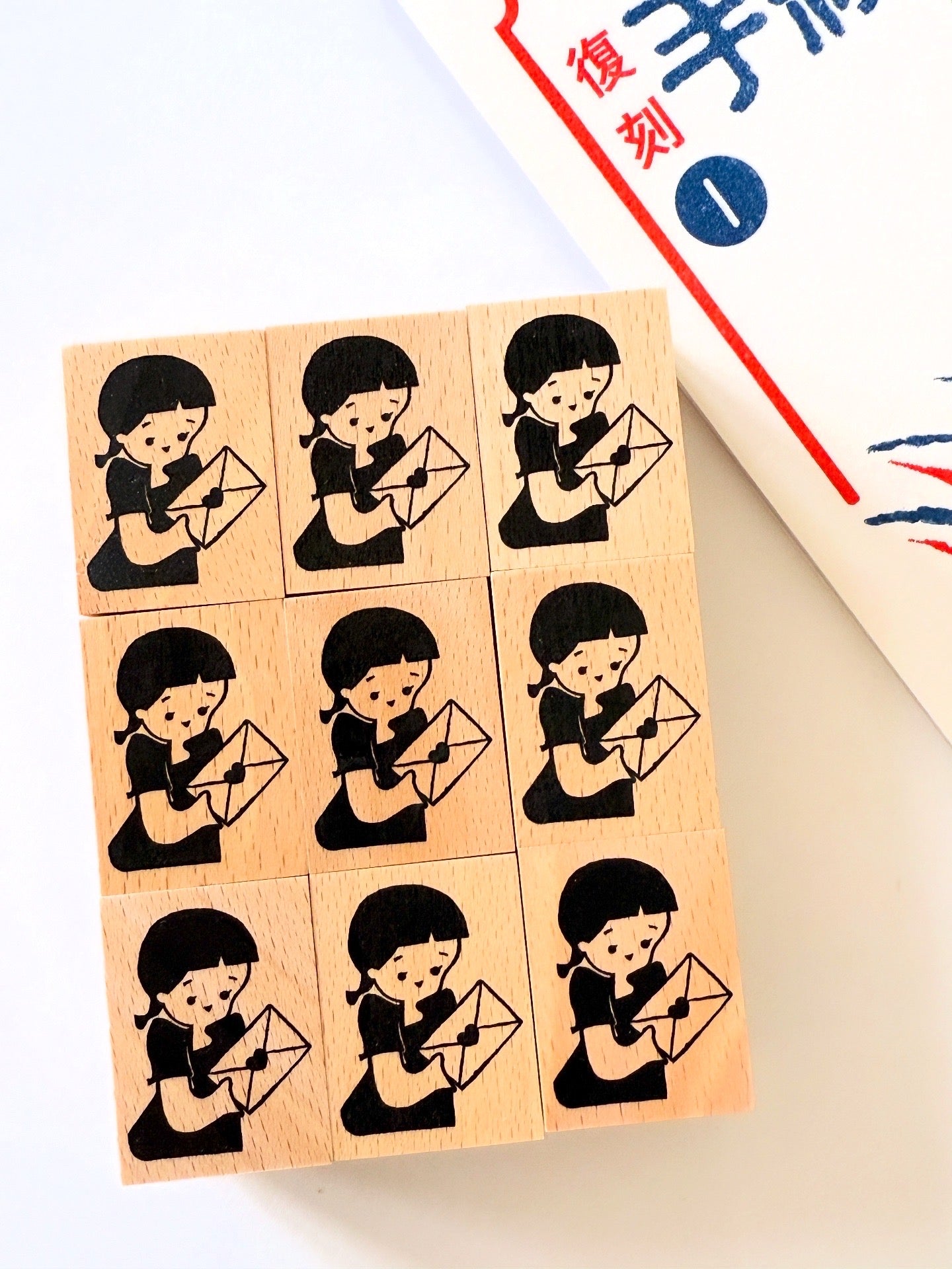 [Nobarasha] Big Letter Girl 💌 Hanko rubber stamp