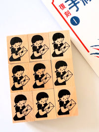 [Nobarasha] Big Letter Girl 💌 Hanko rubber stamp