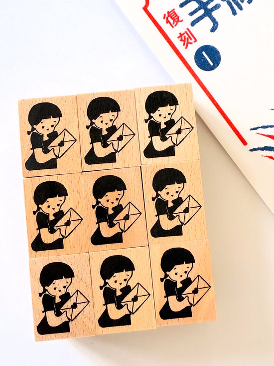 [Nobarasha] Big Letter Girl 💌 Hanko rubber stamp