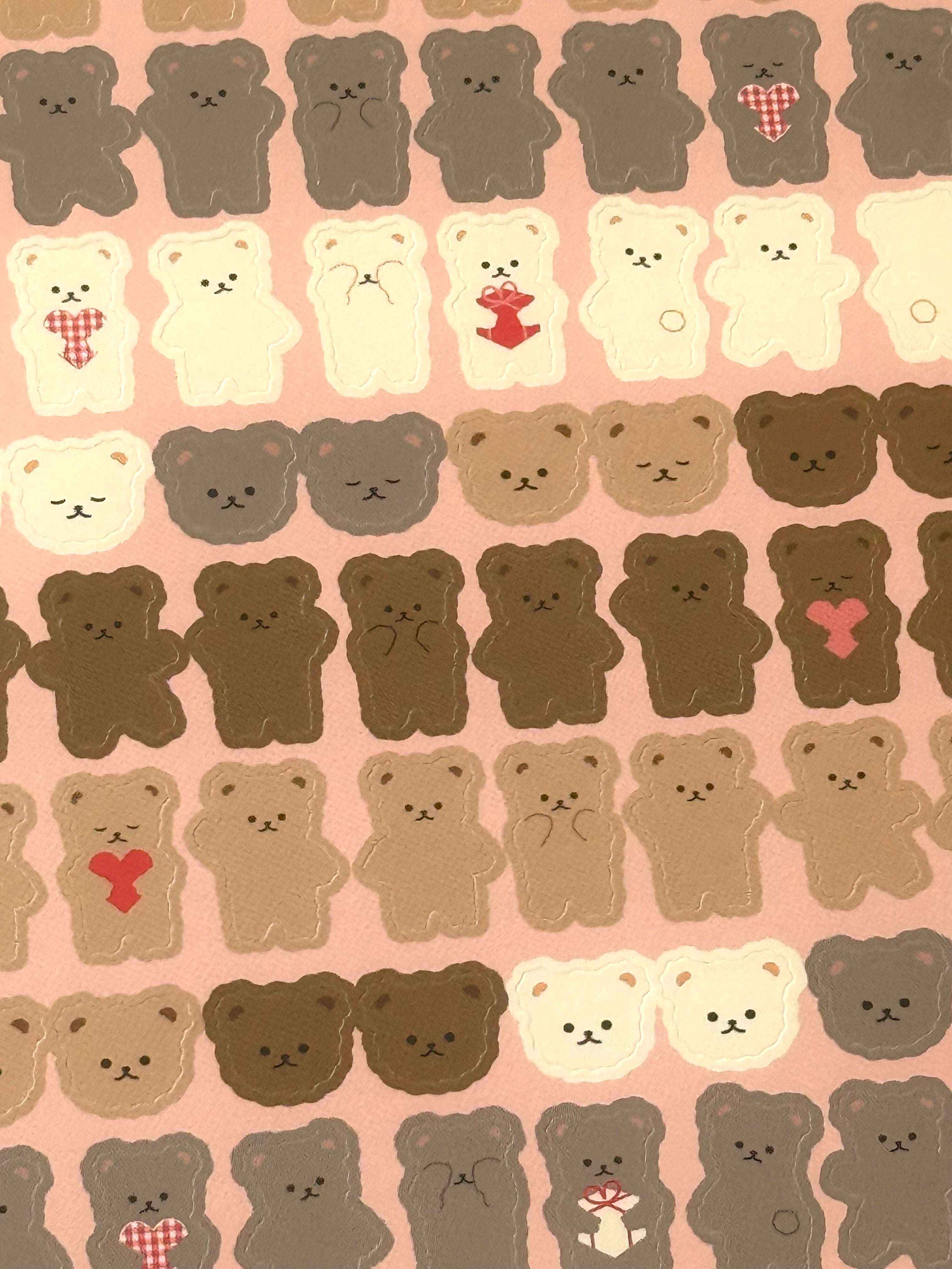 [Ryu-Ryu] Angela's Teddy Bears Circle Seals sticker sheet