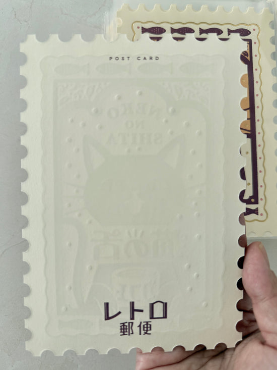 [ob1toy] Cat’s Tongue Cafe • ob1toy x ROKKAKU collaboration Foil Stamp collaboration {Postage Stamp Cut}