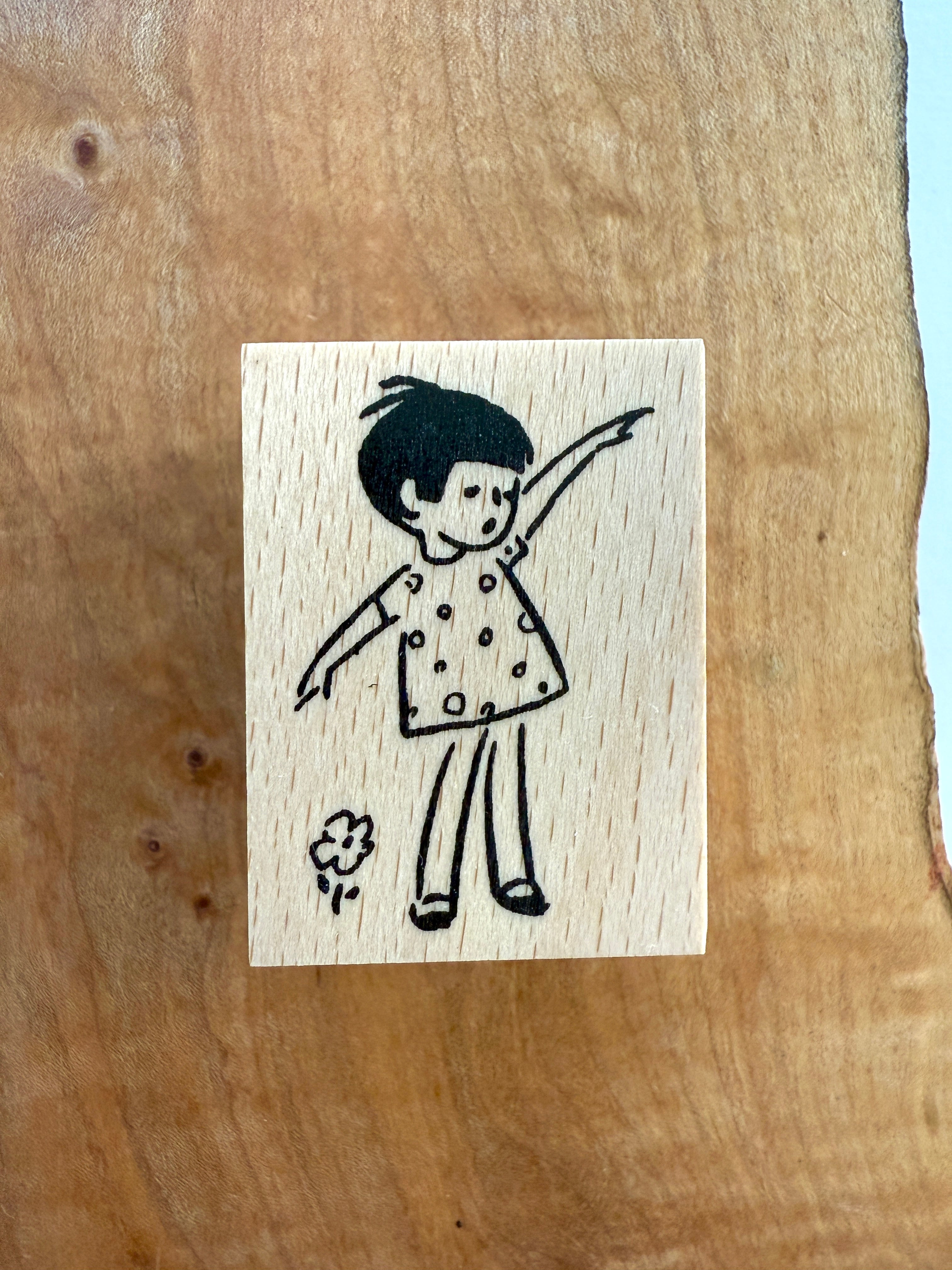 [Nobarasha] Girl in Polka Dot Hanko rubber stamp