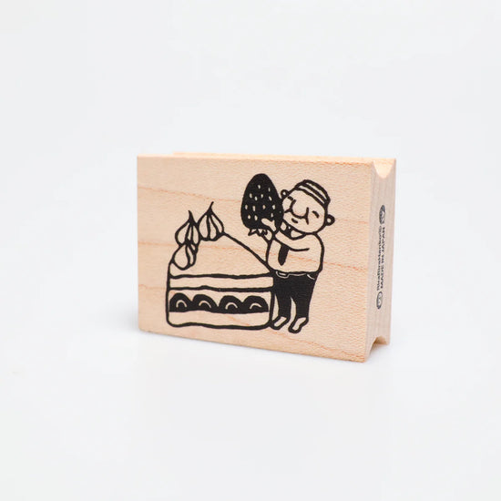 [RiraRira Hanko] Uncle Iwai Strawberry Cake rubber stamp