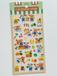 [MIND WAVE] Waku Waku series • Bookstore, Flower, Furniture, Post Office, Restaurant and Vegetable Store sticker sheet