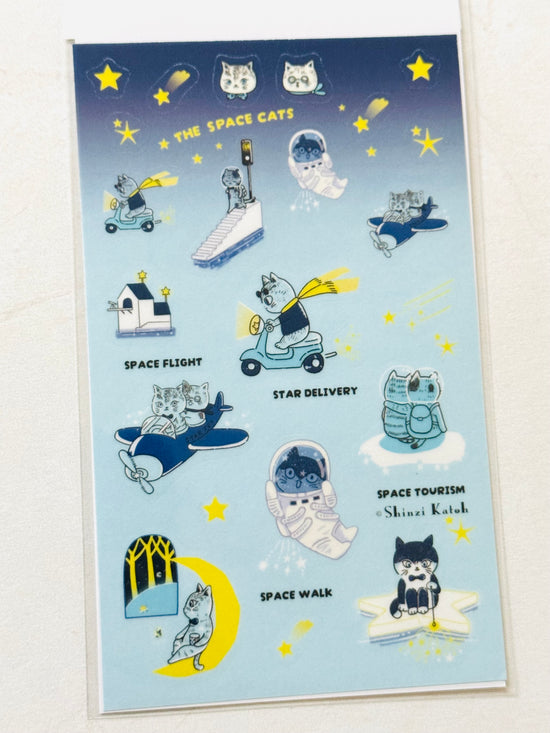 [SEAL-DO] Shinzi Katoh x Kira Kira Hologram Layer sticker sheet: Space Cat