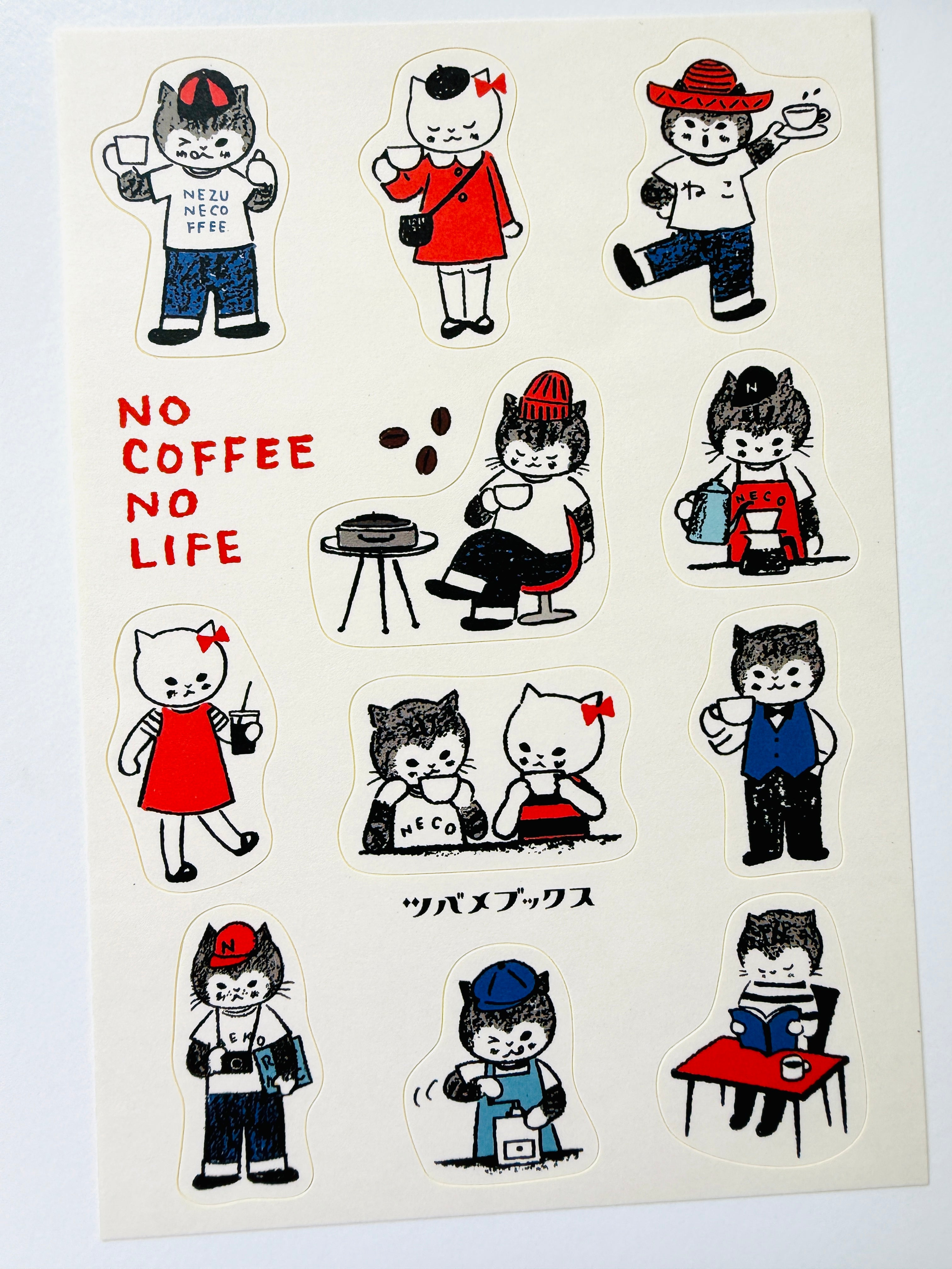 [Tsubame Books] No Coffee No Life sticker sheet