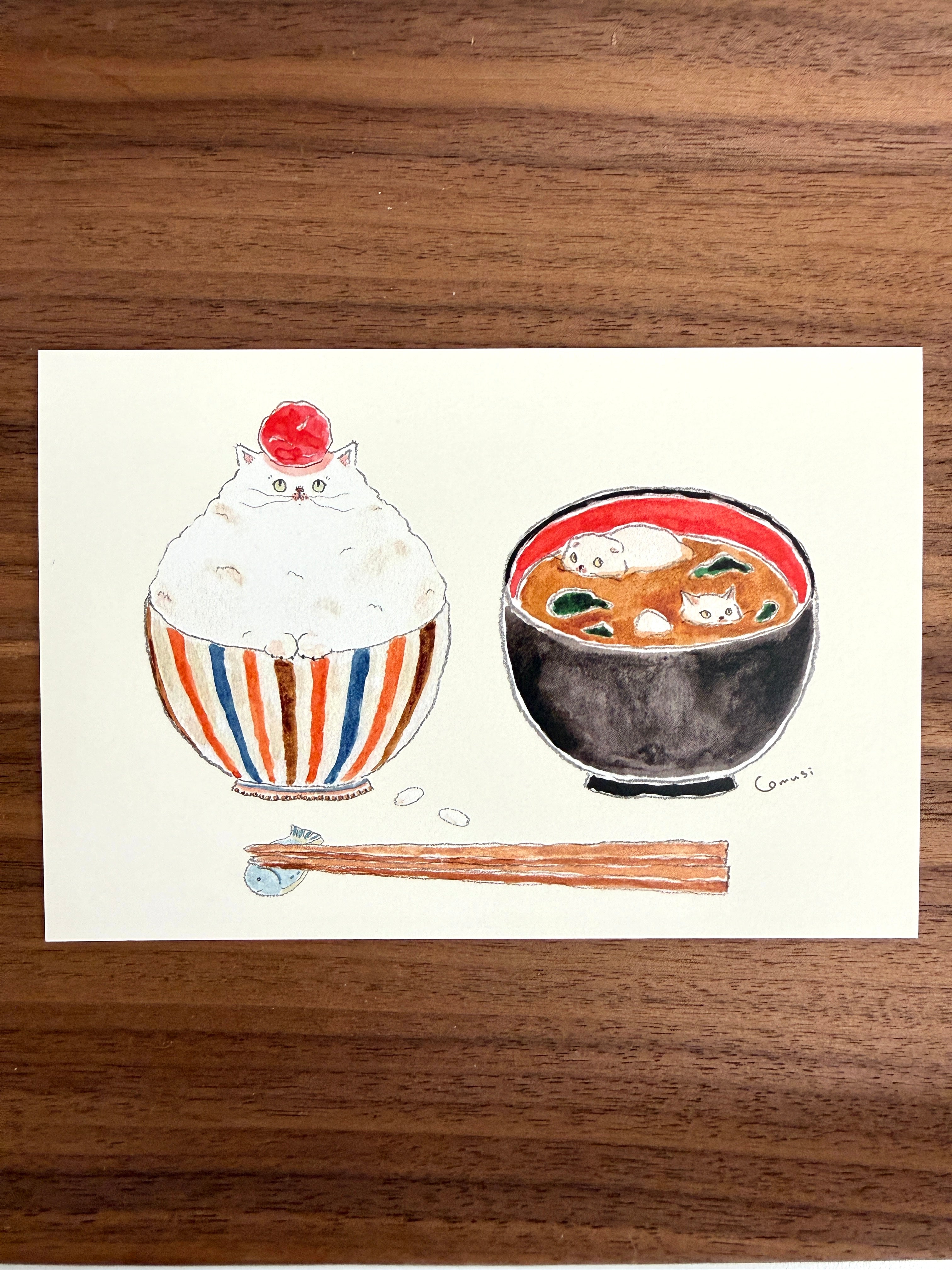 [TOCORO COMUGI] Rice & Miso Soup postcard