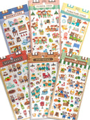 [MIND WAVE] Waku Waku series • Bookstore, Flower, Furniture, Post Office, Restaurant and Vegetable Store sticker sheet
