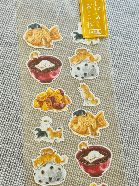 [Natsuka Murata] Shiba Oyatsu series: Taiyaki & Zenzai sticker sheet