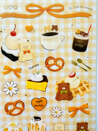 [ROKKAKU] Cafe Teddy sticker sheet