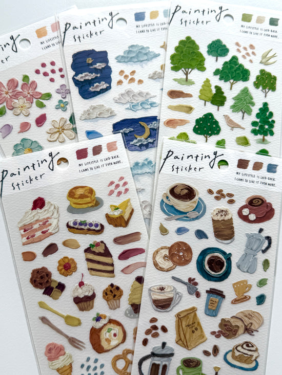 [MIND WAVE] Cafe Canvas Painting sticker sheet