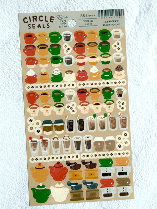 [Ryu-Ryu] Coffee Circle Seals sticker sheet