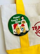Mushroom Cat & Paper Treats Shop Jumbo Badge