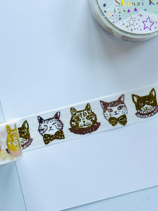 [SEAL-DO] Shinzi Katoh x HOSHI AKARI · Cat's Make-Up washi tape