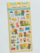 [MIND WAVE] Waku Waku series • Bookstore, Flower, Furniture, Post Office, Restaurant and Vegetable Store sticker sheet
