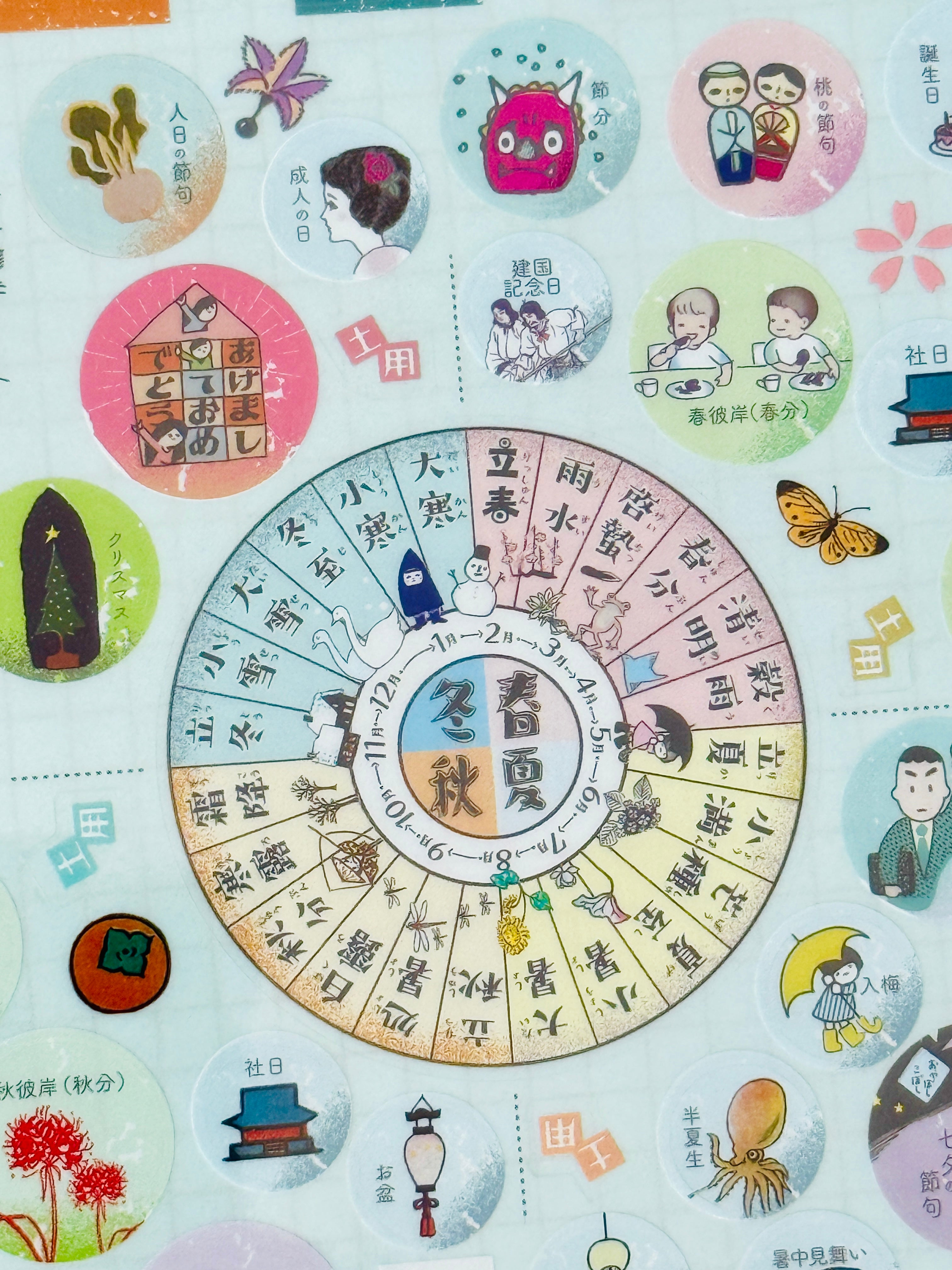 [Nobarasha] Calendar Year - Japanese holidays & festivals clear sticker sheet