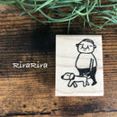 [RiraRira Hanko] Uncle Iwai Dog Walker rubber stamp