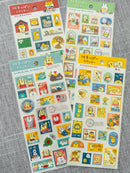 [MIND WAVE] Piyokomame, Shibanban, Gorogoronyansuke, Muu-chan Die-Cut Postage Stamp sticker sheet