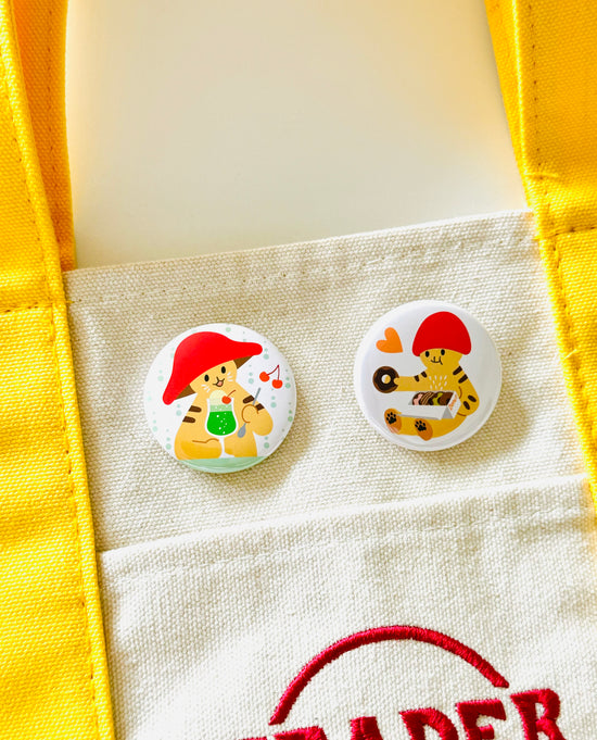 [Mushroom Cat] Mini Button Pins