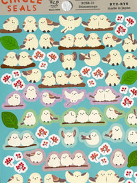 [Ryu-Ryu] Shimaenaga • Long Tailed Tit Birdie Circle Seals sticker sheet