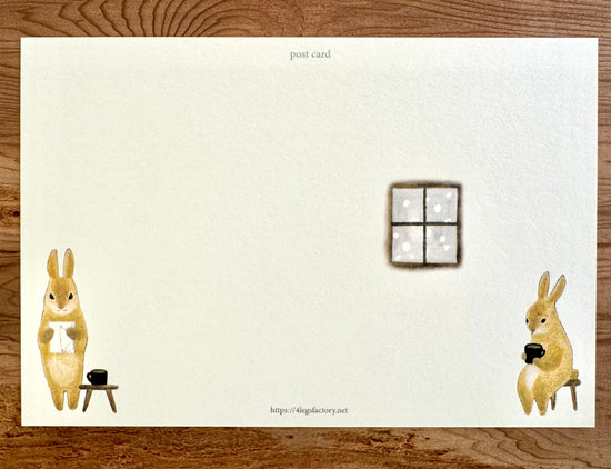 [4legs] Rabbit & Christmas Tree postcard